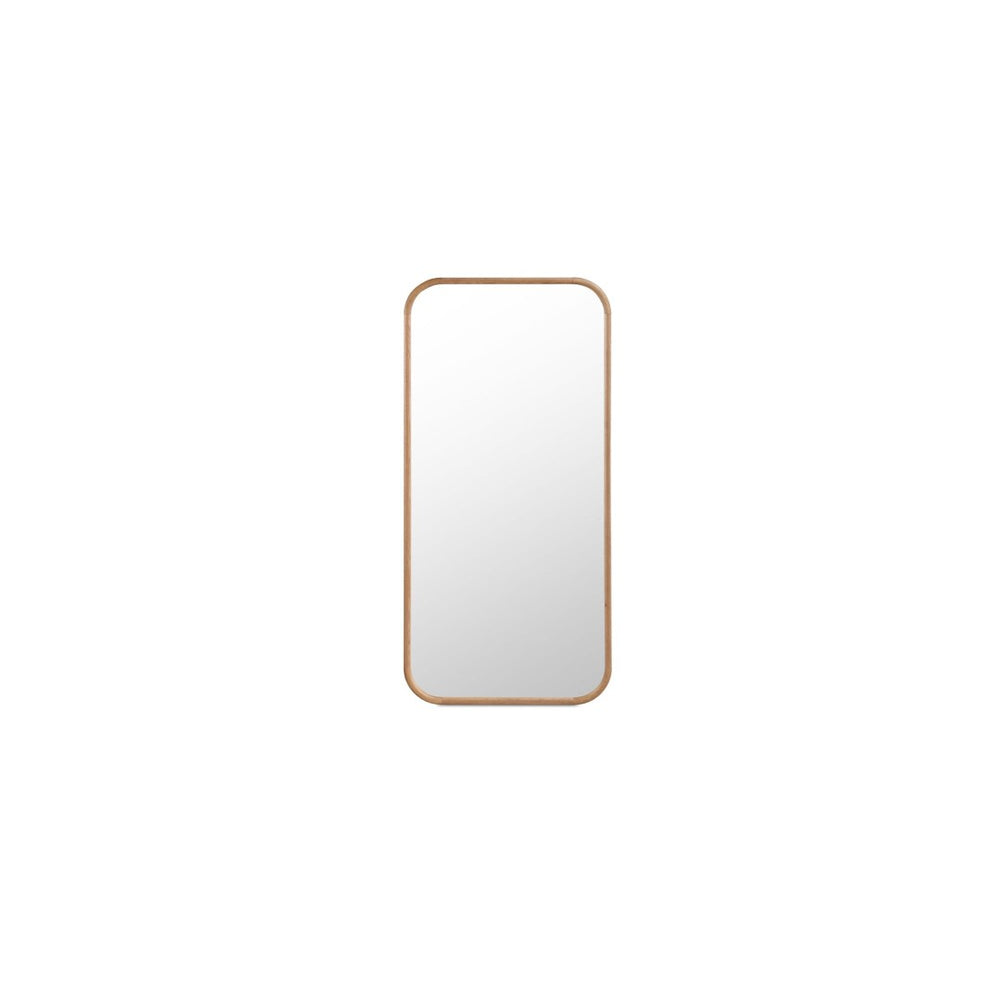 English Elm Floor Mirror Solid Oak Frame with Rounded Corners Natural Wood Grain Bedroom Entryway B2769P530544