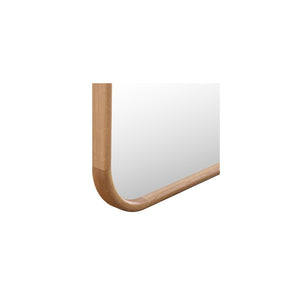 English Elm Floor Mirror Solid Oak Frame with Rounded Corners Natural Wood Grain Bedroom Entryway B2769P530544