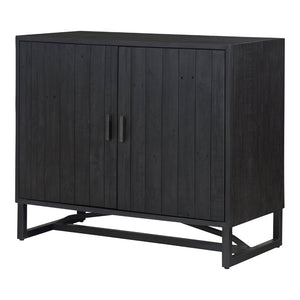 English Elm Cabinet, Reclaimed Pine Media Storage with Stainless Steel Base Industrial Farmhouse B2769P538949