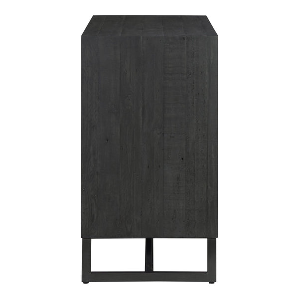 English Elm Cabinet, Reclaimed Pine Media Storage with Stainless Steel Base Industrial Farmhouse B2769P538949