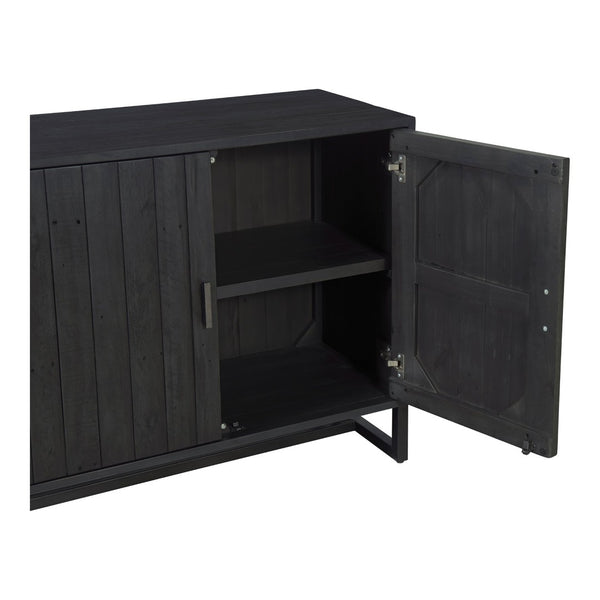 English Elm Cabinet, Reclaimed Pine Media Storage with Stainless Steel Base Industrial Farmhouse B2769P538949