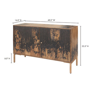 English Elm Sideboard Solid Mango Wood with Iron Legs Rustic Farmhouse Dining Storage Cabinet B2769P538951