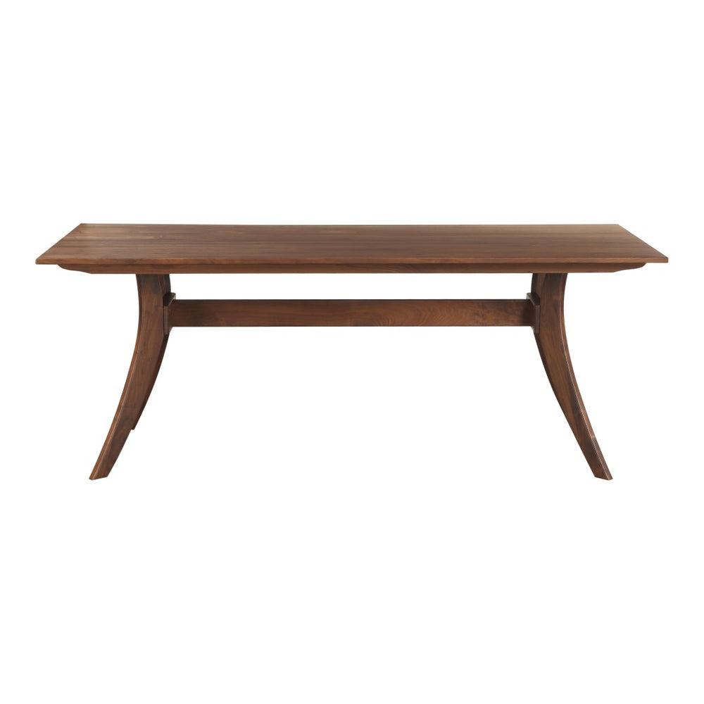 English Elm Dining Table Solid American Walnut Rectangular Seats Six with Flared Legs Modern B2769P538954