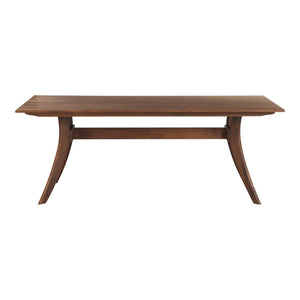 English Elm Dining Table Solid American Walnut Rectangular Seats Six with Flared Legs Modern B2769P538954