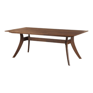 English Elm Dining Table Solid American Walnut Rectangular Seats Six with Flared Legs Modern B2769P538954