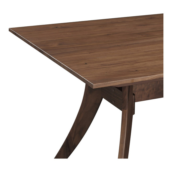 English Elm Dining Table Solid American Walnut Rectangular Seats Six with Flared Legs Modern B2769P538954