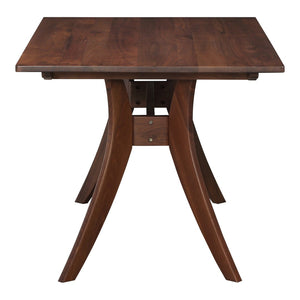 English Elm Dining Table Solid American Walnut Rectangular Seats Six with Flared Legs Modern B2769P538954