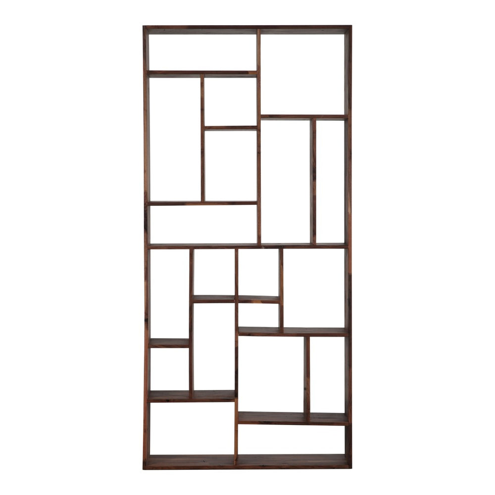 English Elm Modern Reclaimed Walnut Bookshelf Tall Solid Wood Storage for Living Room Office B2769P538955