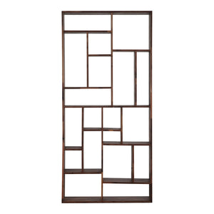 English Elm Modern Reclaimed Walnut Bookshelf Tall Solid Wood Storage for Living Room Office B2769P538955