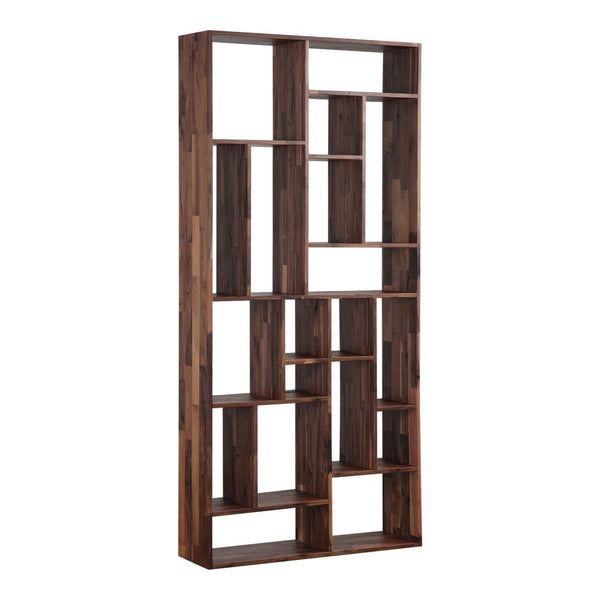 English Elm Modern Reclaimed Walnut Bookshelf Tall Solid Wood Storage for Living Room Office B2769P538955