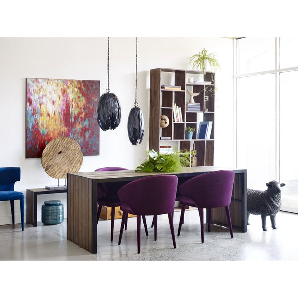 English Elm Modern Reclaimed Walnut Bookshelf Tall Solid Wood Storage for Living Room Office B2769P538955