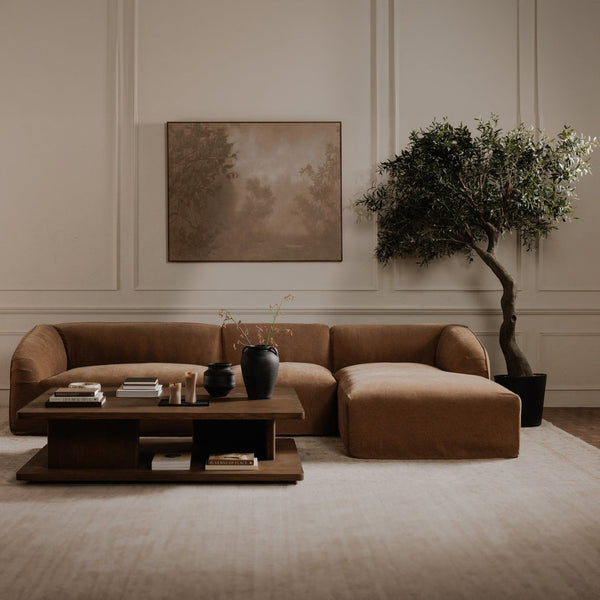 English Elm Modular Slipper Chair with Down Fill Cushioning and Washable Polyester Slipcover B2769P538956
