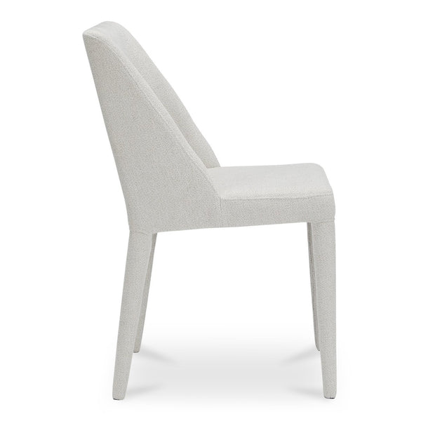 English Elm Dining Chair Set of 2 Beige Polyester Iron Frame with Sculptural Carved Backrest B2769P538957