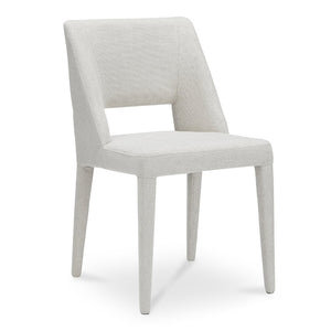 English Elm Dining Chair Set of 2 Beige Polyester Iron Frame with Sculptural Carved Backrest B2769P538957