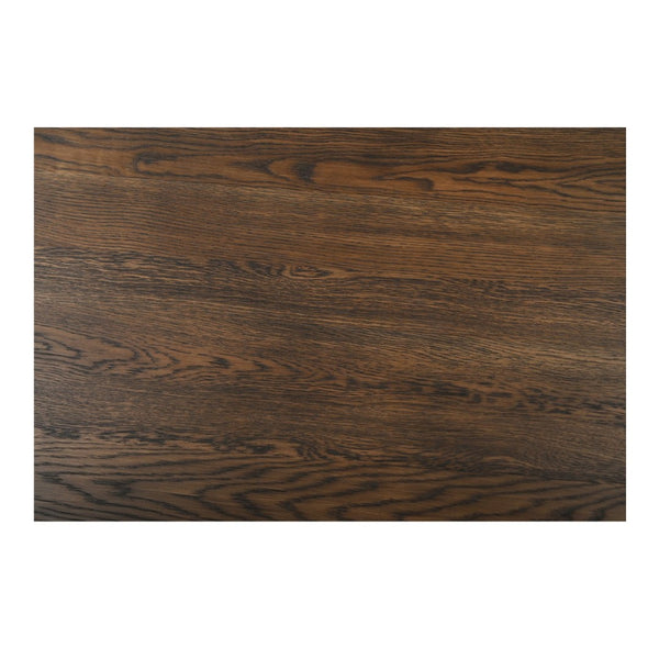 English Elm Coffee Table Solid Oak Layered Round Top with Wire-brushed Grain and Iron X Base B2769P538958