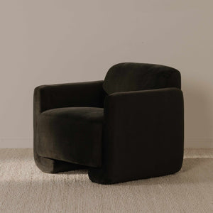 English Elm Slipper Chair with Pine Frame Polyester Upholstery for Bedroom or Reading Nook B2769P538960