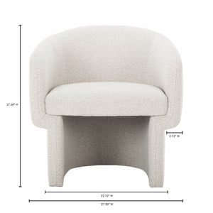 English Elm Accent Chair Art Deco Curved Silhouette Velvet Recycled Polyester Living Room Seat B2769P538961