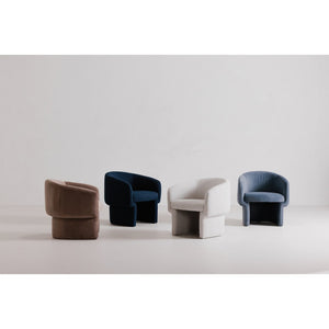 English Elm Accent Chair Art Deco Curved Silhouette Velvet Recycled Polyester Living Room Seat B2769P538961