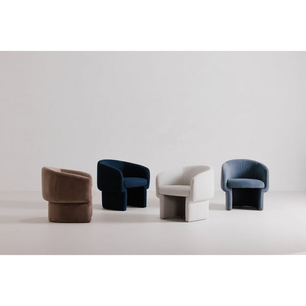 English Elm Accent Chair Art Deco Curved Silhouette Velvet Recycled Polyester Living Room Seat B2769P538961