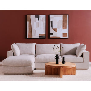 English Elm Coffee Table Round Solid White Oak Natural Grain Low Profile Living Room Accent B2769P538962