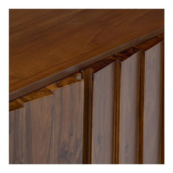 English Elm Media Cabinet Solid Acacia Wood Four Soft Close Doors Iron Legs Living Room B2769P542756