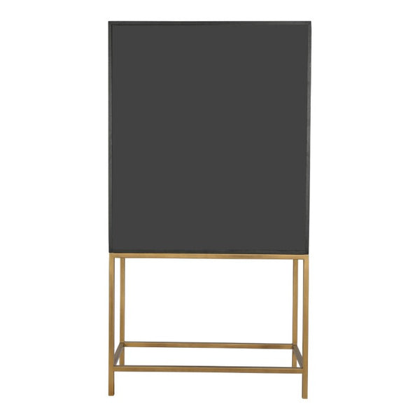 English Elm Cabinet, Art Deco Shagreen Texture Brass Hardware Glass Shelves Black Oak Display B2769P542758