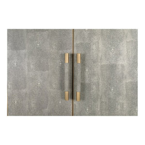 English Elm Cabinet, Art Deco Shagreen Texture Brass Hardware Glass Shelves Black Oak Display B2769P542758