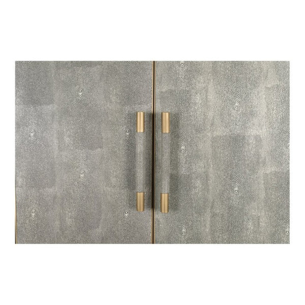 English Elm Cabinet, Art Deco Shagreen Texture Brass Hardware Glass Shelves Black Oak Display B2769P542758