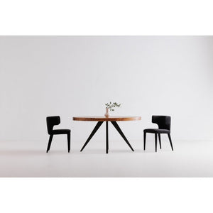 English Elm Dining Table Oval Solid Acacia Parquet Top Seats Six Cappuccino Transitional Style B2769P542760