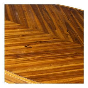 English Elm Dining Table Oval Solid Acacia Parquet Top Seats Six Cappuccino Transitional Style B2769P542760