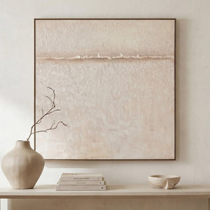 English Elm Painting, Square Gallery Canvas Blush Neutral Tones Acrylic on Solid Wood Framed Wall Art B2769P551508