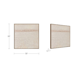 English Elm Painting, Square Gallery Canvas Blush Neutral Tones Acrylic on Solid Wood Framed Wall Art B2769P551508