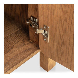 English Elm Sideboard, Solid Oak Wire Brushed Finish Curved Legs Dining Room Storage Cabinet B2769P551509
