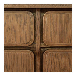 English Elm Sideboard, Solid Oak Wire Brushed Finish Curved Legs Dining Room Storage Cabinet B2769P551509