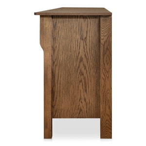 English Elm Sideboard, Solid Oak Wire Brushed Finish Curved Legs Dining Room Storage Cabinet B2769P551509