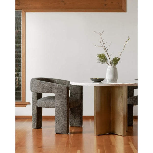 English Elm Accent Armchair Bold Angular Silhouette Polyester Upholstery Modern Living Room Seating B2769P551514