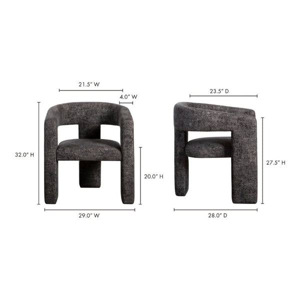 English Elm Accent Armchair Bold Angular Silhouette Polyester Upholstery Modern Living Room Seating B2769P551514
