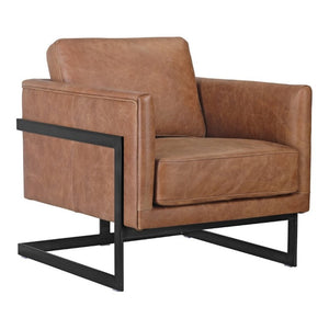 English Elm Club Chair Top Grain Leather Upholstery Iron Frame Modern Accent Seating for Living Rooms B2769P551515