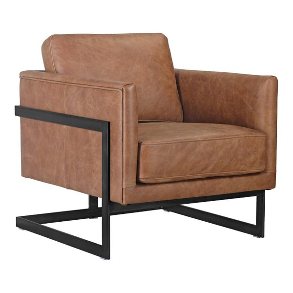 English Elm Club Chair Top Grain Leather Upholstery Iron Frame Modern Accent Seating for Living Rooms B2769P551515