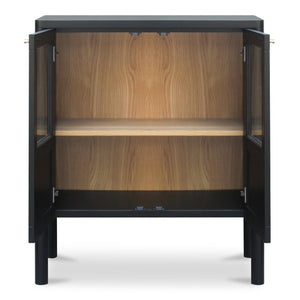 English Elm Cabinet, Solid Pine and Oak Veneer with Tempered Glass Doors Millwork Molding Storage B2769P593050