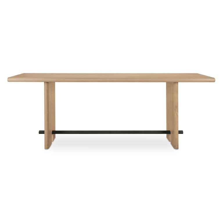 English Elm Console Table Solid Oak Bullnose Top with Blackened Bronze Spreader Bar Entryway B2769P593051