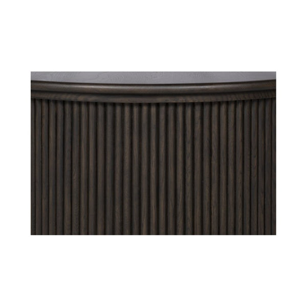 English Elm Coffee Table Oval Solid Oak Top with Veneer Base Warm Dark Brown Living Room B2769P593058