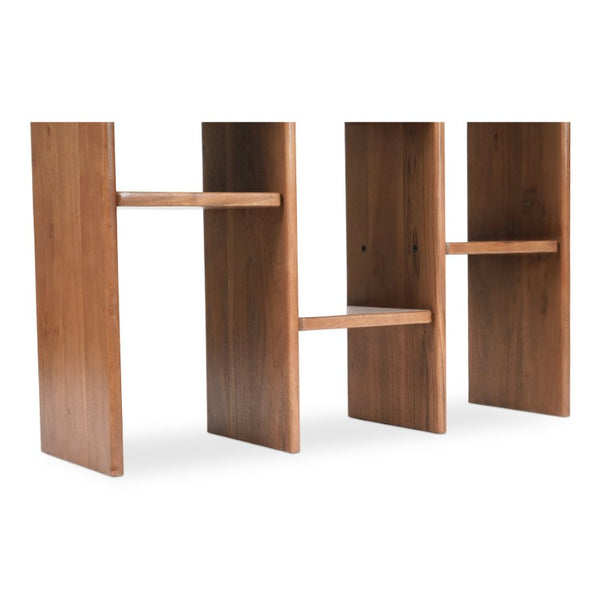 English Elm Bookcase, Solid Acacia Wood Twelve Shelf Open Display Unit for Home Office or Library B2769P593059