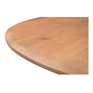 English Elm Dining Table Round Solid Mango Wood Crisscross Base Seats Six Vintage Brown Finish B2769S00047