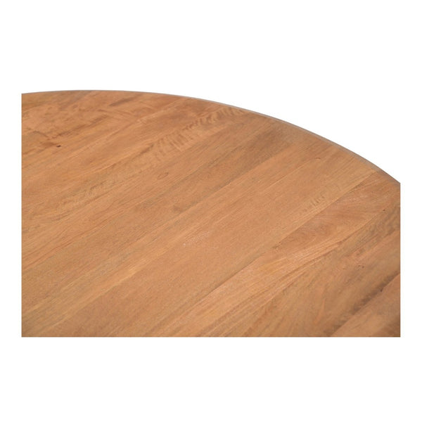 English Elm Dining Table Round Solid Mango Wood Crisscross Base Seats Six Vintage Brown Finish B2769S00047