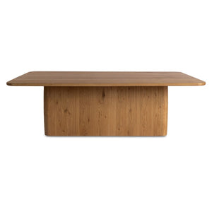 English Elm Coffee Table Plinth Base Oak Veneer Knotted Wood Low Profile Living Room B2769S00056