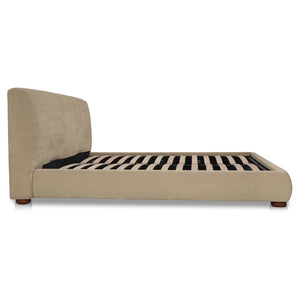 English Elm King Upholstered Storage Bed Rounded Headboard Hydraulic Lift Solid Wood Frame B2769S00058