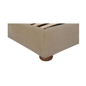 English Elm King Upholstered Storage Bed Rounded Headboard Hydraulic Lift Solid Wood Frame B2769S00058