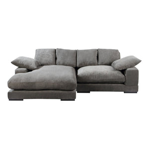 English Elm Reversible Corduroy Sectional with Block Legs Low Profile Contemporary Lounge Sofa B2769S00061