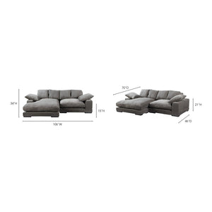 English Elm Reversible Corduroy Sectional with Block Legs Low Profile Contemporary Lounge Sofa B2769S00061